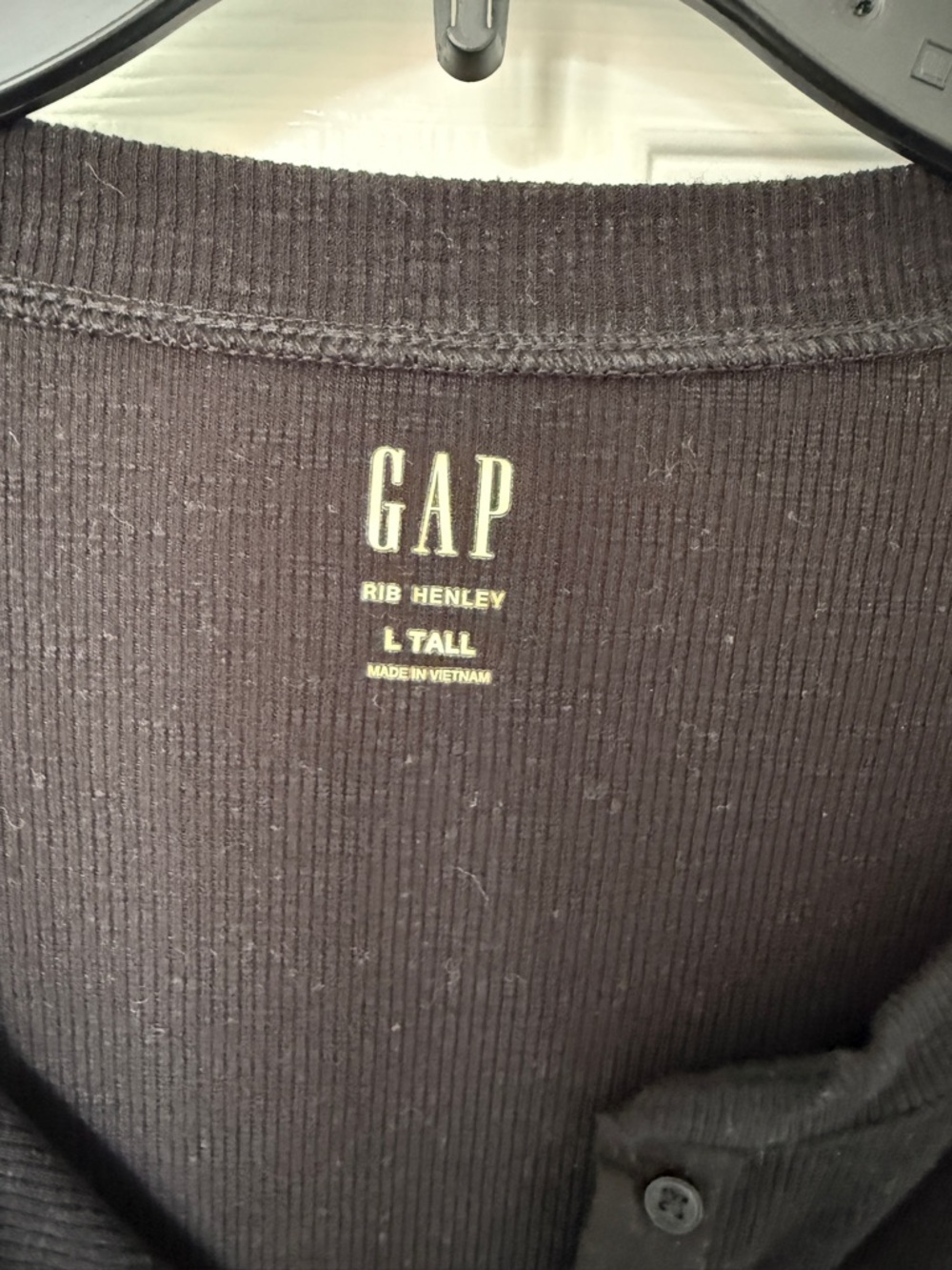 Lot of 2 Gap Ribbed Henley tops  L Tall - Picture 4 of 4